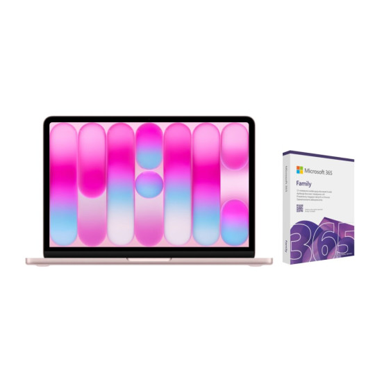 Laptop apple macbook neo 2026 13 retina a18 pro 8gb ram 256gb ssd macos subtelny roz program microsoft 365 family 1