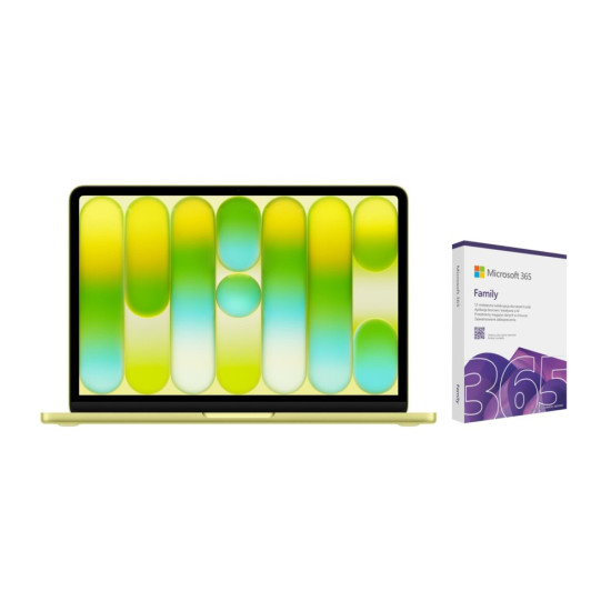 Laptop apple macbook neo 2026 13 retina a18 pro 8gb ram 512gb ssd macos cytrusowozolty program microsoft 365 family 1