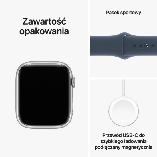 Smartfon Smartwatch Apple Watch Series9 GPS Cell 45mm Silver Alu Storm Blue Ml