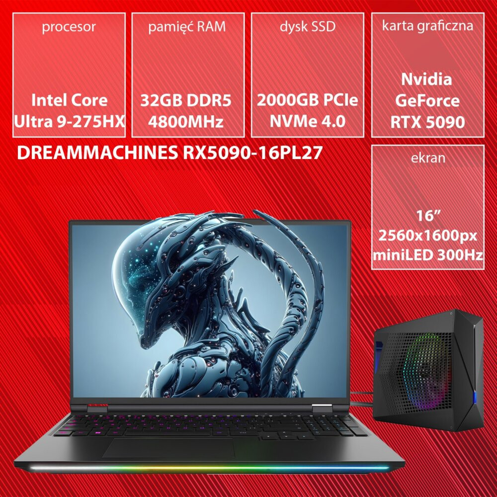 Laptop dreammachines rx5090 16pl27 16 300hz ultra 9 275hx 32gb ram 2tb ssd geforce rtx5090 dlss 4